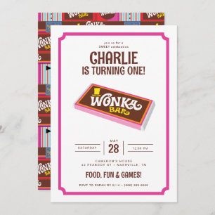 Convite Willy Wonka e o aniversário da fábrica de chocolat