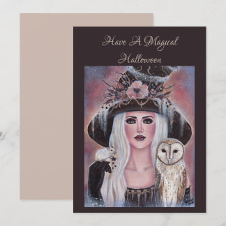 Convite Wilona Witch com coruja e rato por Renee Lavoie