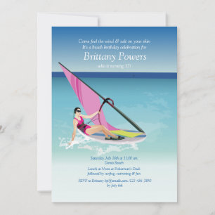 Convite Windsurfing da menina