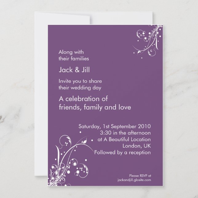 Convite Windwhisp (uva) 5x7 (Frente)