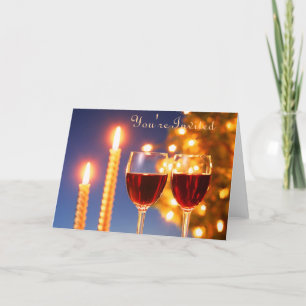 Convite Wine and Candle Invitation
