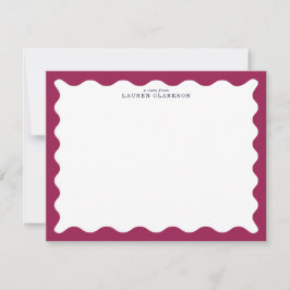 Convite Wine Berry Wavy Frame Note Card