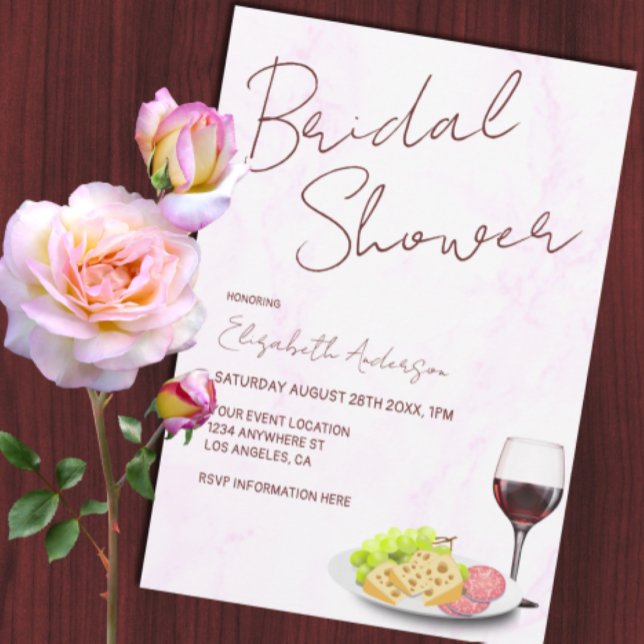 Convite Wine & Charcuterie Bridal Shower (Criador carregado)