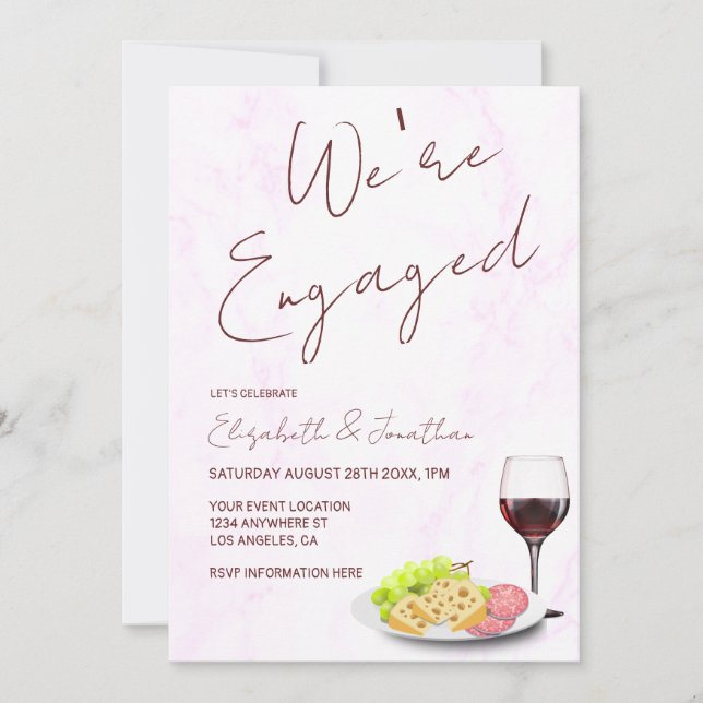 Convite Wine & Charcuterie Engagement Party (Frente)