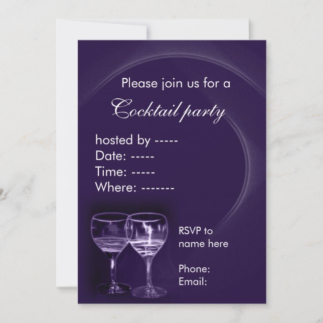 Convite wine cocktail party invitations (Frente)