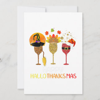 Convite Wine Hallothanksmas Halloween Christmas Thanksgivi