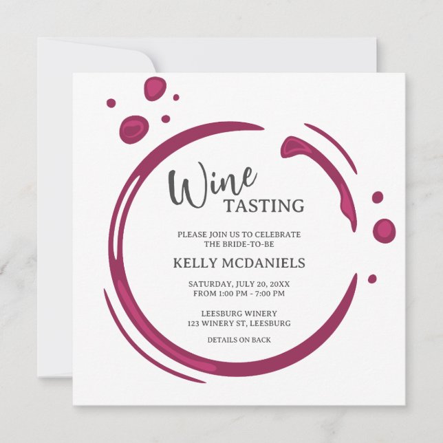 Convite Wine Stain Bachelorette Party Invitation (Frente)