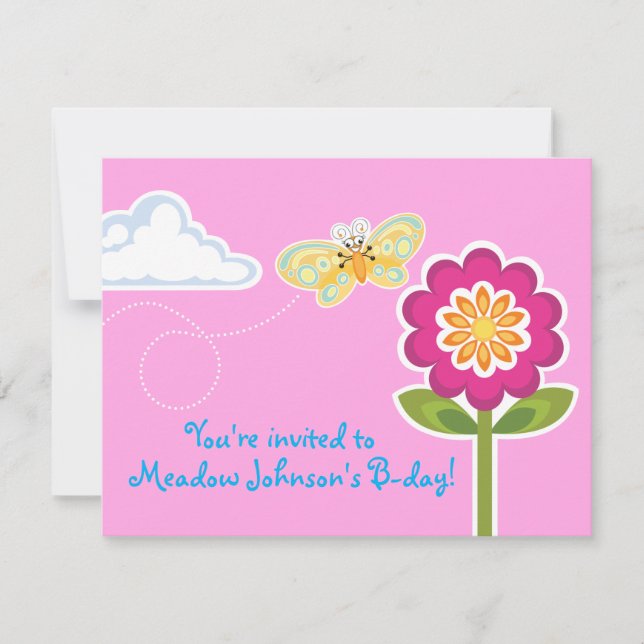 Convite Wing-Nutz™_Butterfly_doce & Festa de aniversário d (Frente)