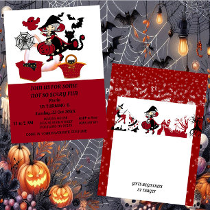 Convite Wingen Halloween Spider Web Pumpkins Kid's Birthda