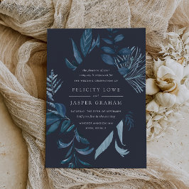 Convite Winter Azure | Casamento De Folhagem De Azul