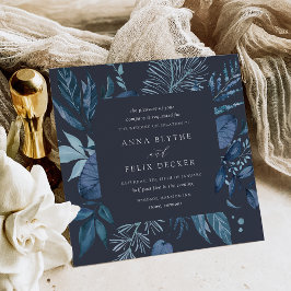 Convite Winter Azure | Quadro Botânico Azul Casamento