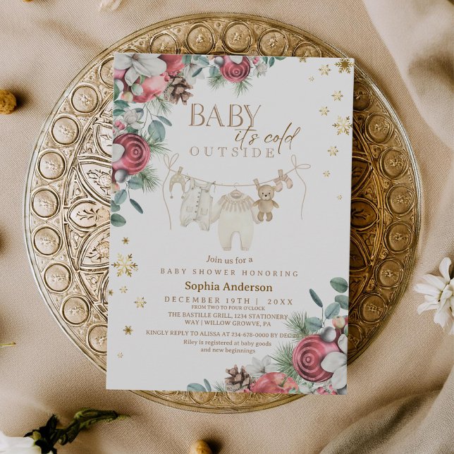 Convite Winter Baby it's Cold Outside Christmas Shower  (Criador carregado)