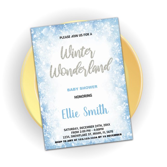 Convite Winter Baby Shower Invoca Nuvem Azul (Winter Baby Shower Invitations Blue Cloud)
