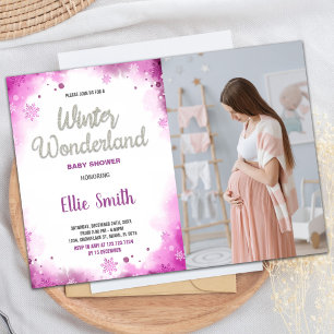 Convite Winter Baby Shower Invtions Pink Cloud Photo