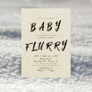 Convite Winter Baby Sprinkle   Creme Flocos de Neve