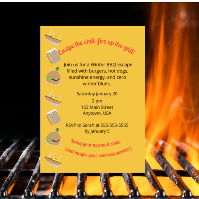 Convite Winter Barbeque Invitation (Criador carregado)