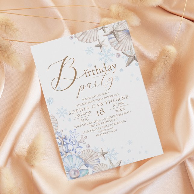 Convite Winter Beach Theme 18th Birthday Party (Criador carregado)