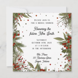 Convite Winter Berries Elegante Modern Inspirivity Bridal