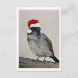 Convite Winter bird with Santa hat - Original Artwork