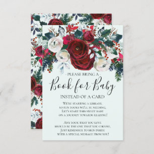 Convite Winter Bloom Floral Chá de fraldas Book para Bebê