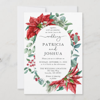 Convite Winter Botanical Christmas Wedding