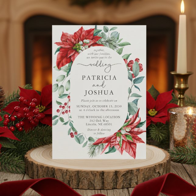 Convite Winter Botanical Christmas Wedding (Criador carregado)