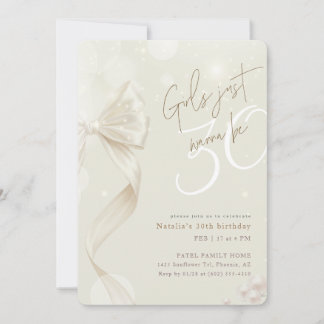 Convite Winter Bow Girls Just Want To Be 30 Birthday Party