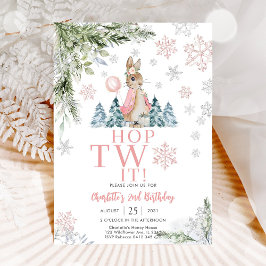 Convite Winter Bunny Birthday Invitation