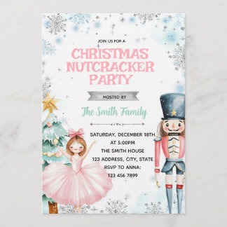 Convite Winter christmas nutcracker party invitation