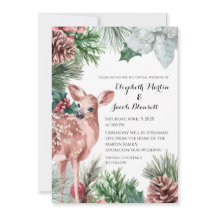 Winter Deer, Pinecones e Holly Virtual Wedding