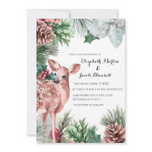 Winter Deer, Pinecones e Holly Wedding