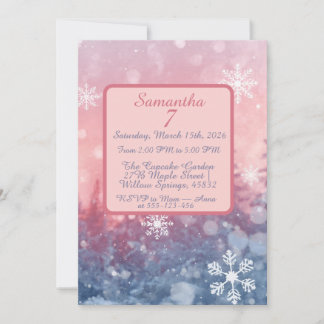 Convite Winter Fairy Tale Invitation, Romantic Snowflake 