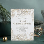 Convite Winter Floral Virtual Christmas Party Online<br><div class="desc">Winter Floral Virtual Christmas Party Online Holiday Invitation apresenta uma borda floral de pinho esticado em fundo branco. Adicione suas informações personalizadas editando o texto nas caixas de texto fornecidas para os Convites de Festas de Natal Virtuais.</div>