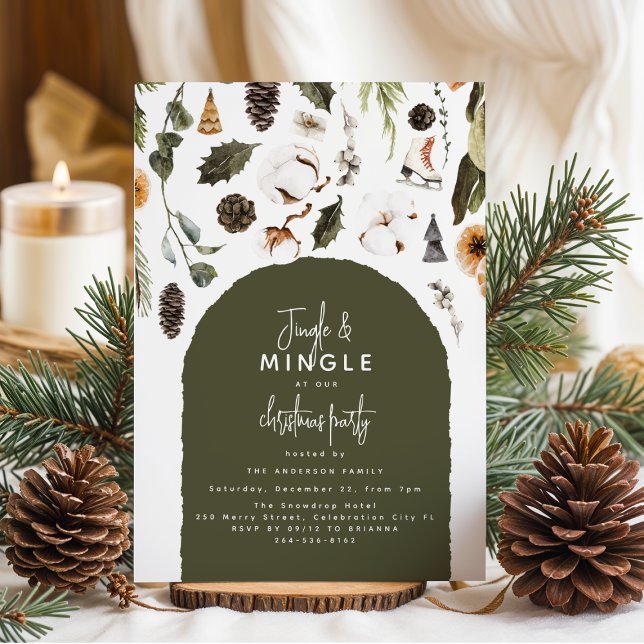 Convite Winter Foliage Christmas Party Invitation (Criador carregado)