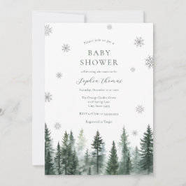 Convite Winter Forest Baby Shower Invitation