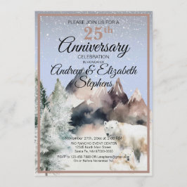 Convite Winter Forest Watercolor Anniversary Invitation