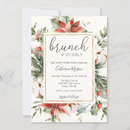 Convite Winter Greenery Brunch e Chá de panela de Bubble