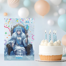 Convite Winter Ice Queen Kids Birthday