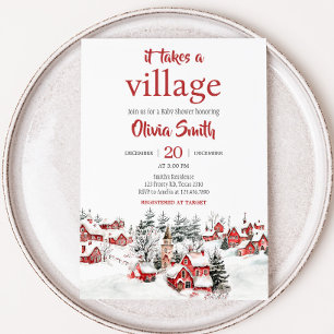Convite Winter It take a village Chá de fraldas