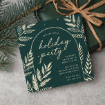 Convite Winter Laurel Holiday Party<br><div class="desc">Um convite para festas de chic e elegante em forma quadrada única,  embelezado com folhagem botânica finamente detalhada. Uma escolha inspirada na natureza para as suas reuniões de Natal de 2023 que você pode personalizar facilmente com seus detalhes de eventos.</div>