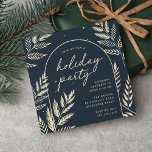 Convite Winter Laurel Holiday Party<br><div class="desc">Um convite para festas de chic e elegante em forma quadrada única,  embelezado com folhagem botânica finamente detalhada. Uma escolha inspirada na natureza para as suas reuniões de Natal de 2021 que você pode personalizar facilmente com seus detalhes de eventos.</div>