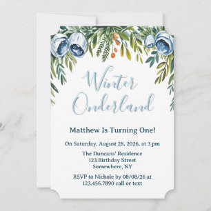 Convite Winter Onderland Boys 1rua. Festa de aniversário