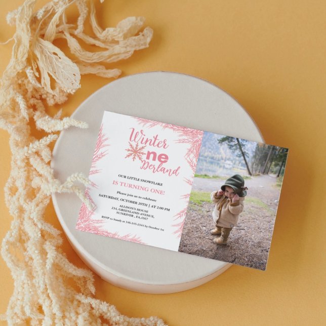 Convite Winter Onderland Girl First Festa de aniversário I (Criador carregado)