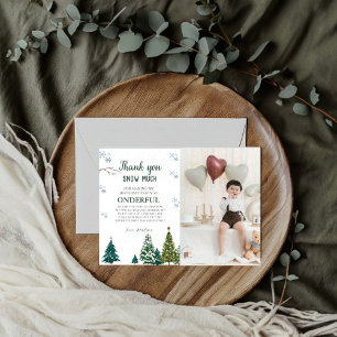 Convite Winter onderland Snowflake Obrigado Aniversário