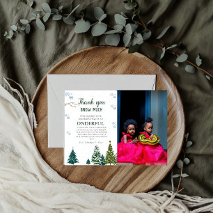 Convite Winter onderland Snowflake Obrigado Aniversário