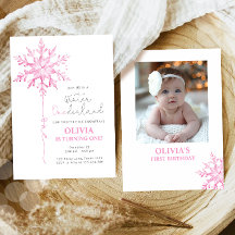 Winter ONE derland Snowflake Girl Primeiro Anivers