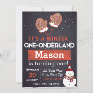 Convite Winter One derland (vermelho)