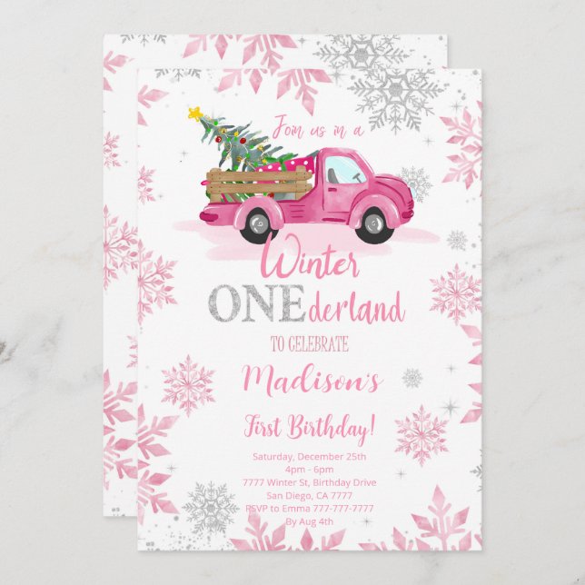 Convite Winter ONEderland (Frente/Verso)