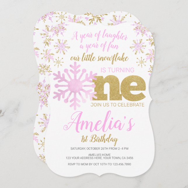 Convite Winter ONEderland (Frente/Verso)