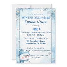 Winter ONEderland 1st Birthday Invitation 